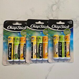 (3) Chapstick Lip Balm Tropical Paradise Coconut Key Lime Mango Multipacks = 9